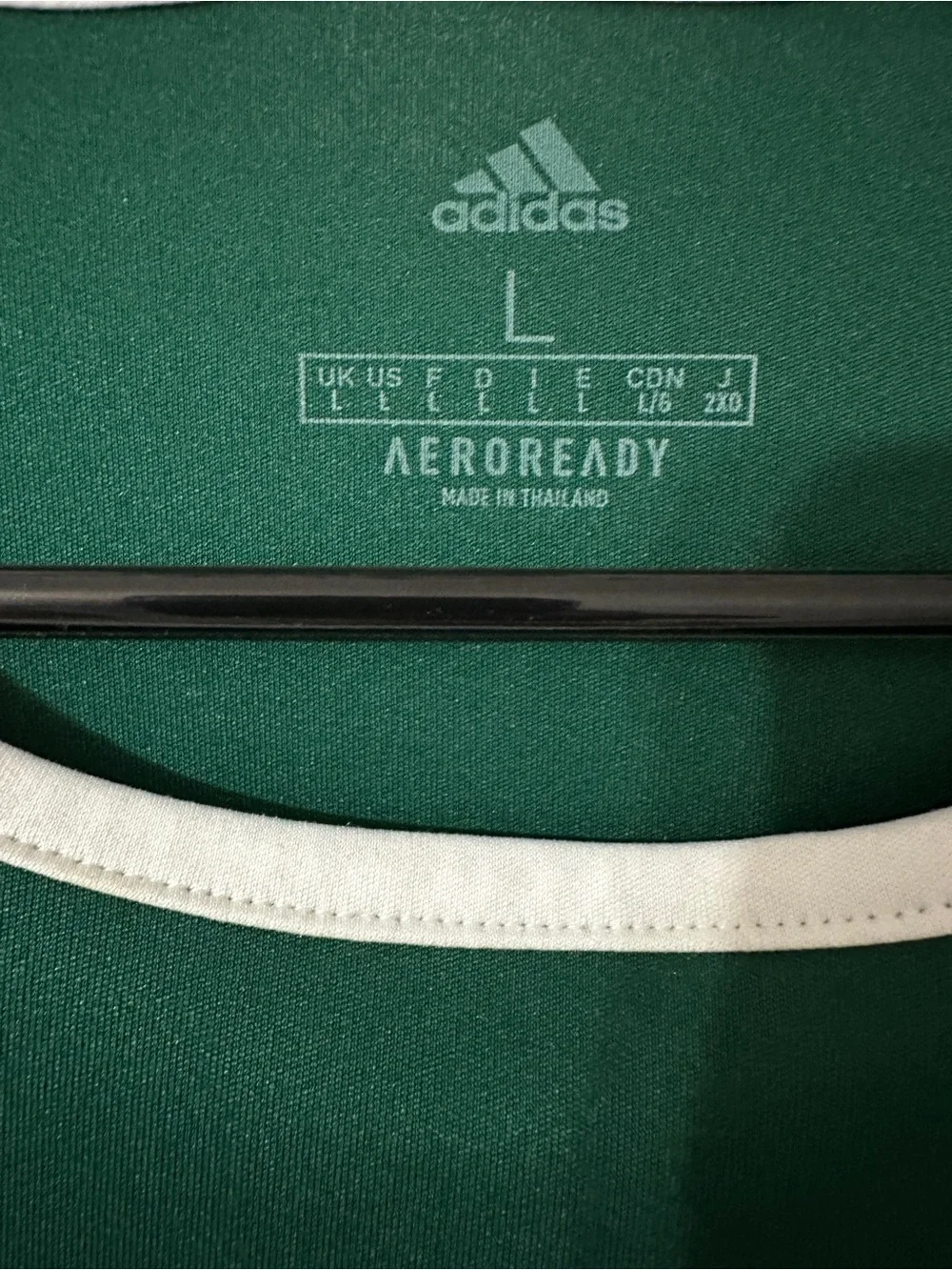 Adidas Aeroready Soccer Jersey Men’s Large Green White 3 Stripe Performance Tee